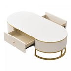 47.2 Oval Engineered Wood Coffee Table With Storage Drawers