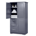 Tall and Wide Storage Cabinet with Doors for Bathroom/Office