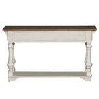 Morgan Creek Antique White Wire Brushed Tobacco Accents Sofa Table