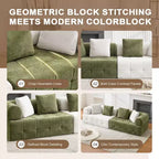 110.23 in. W Colorblock Modular 4-Seater Chenille Sofa with Curved Armrests
