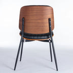 2PCS Faux Leather Chair with Metal Legs