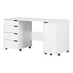Crea Sewing Craft Table On Wheels White - South Shore
