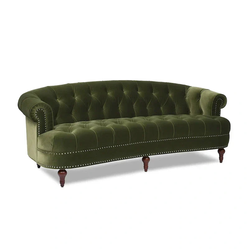 La Rosa 84 Mid-Century Modern Velvet Upholstered Chesterfield Tufted Sofa
