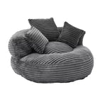 Bean Bag Sofa for Adults Kids, Oversized Corduroy Bean Bag Chair with 3 Pillows & Armrest for Living Room Bedroom - ModernLuxe