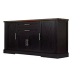 Zeus & Ruta 63 Farmhouse Storage Cabinet with Barn Door, 2 Drawers, Adjustable Shelves, Coffee Bar Buffet for Kitchen, Entryway, Dining Room