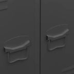 vidaXL Wardrobe Black Sheet Metal Medium Adjustable Shelves