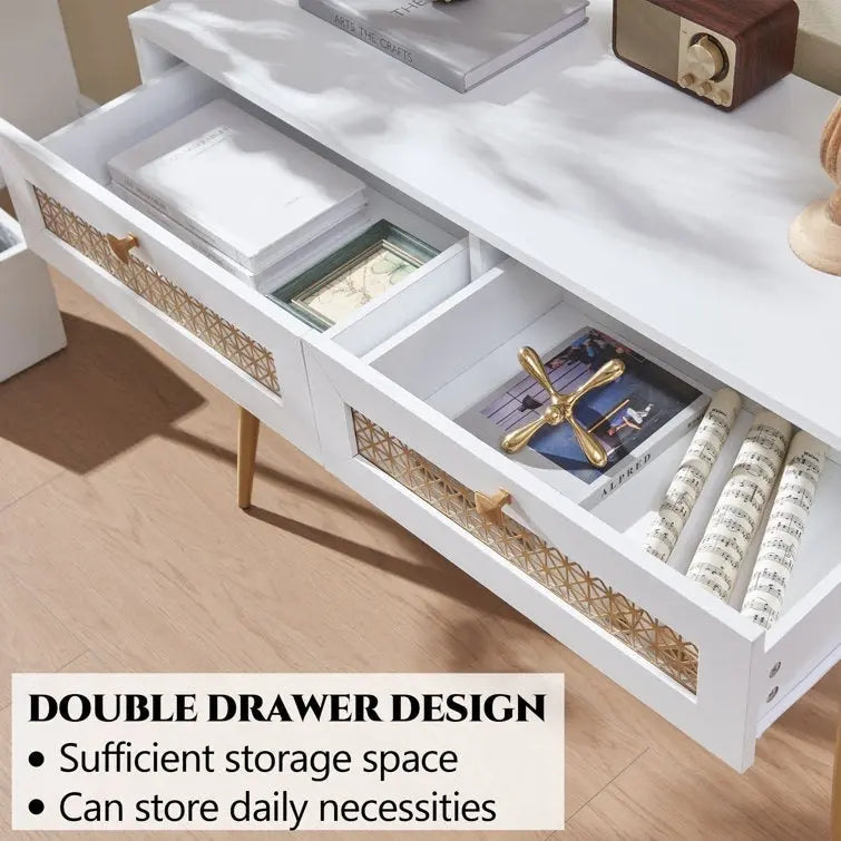 41.9 Wood 2-Drawer Entryway Console Table