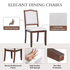 Set of 4 Farmhouse Dining Chairs with High Backs and Upholstered Seating
