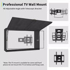 55 in Outdoor TV Enclosure, Solid Wood Weatherproof TV Cover with 4D Adjustable Mount & Fold-Up Door (Fits 44-55 in TVs)