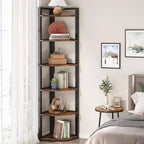 Tribesigns 6-Tier Corner Bookshelf, 70.86 Tall Book Shelving Unit Storage Rack