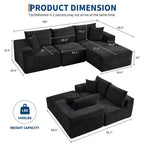 108 Modern Sofa Couch, 3 Seater Upholstered L Shaped Sofa with Pillows, Deep Seat Sofa, No Assembly Required