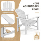Vrakae 6 Pcs Patio HDPE All-Weather Stacking Adirondack Chair
