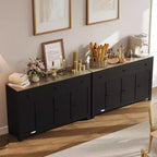 55 Sideboard Buffet Cabinet with 3 Drawers & 4 Doors, Adjustable Shelf Kitchen Storage Console for Dining Room Living Room