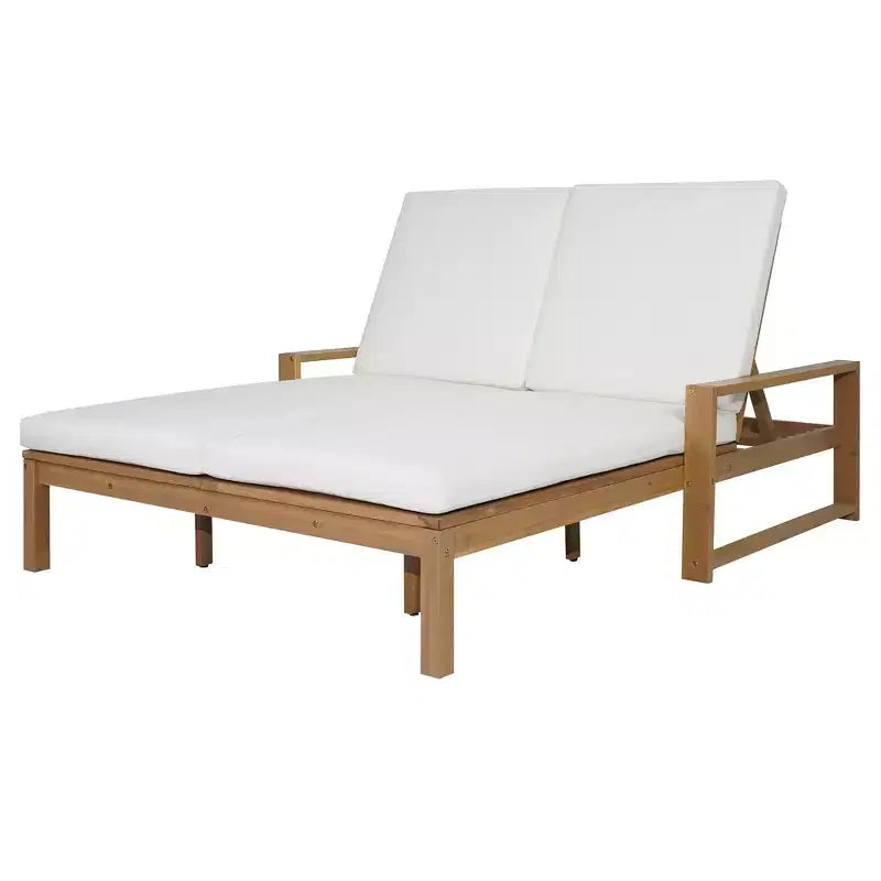 Polibi Double Outdoor Lounge Chair with 5-Position Adjustable Backrest