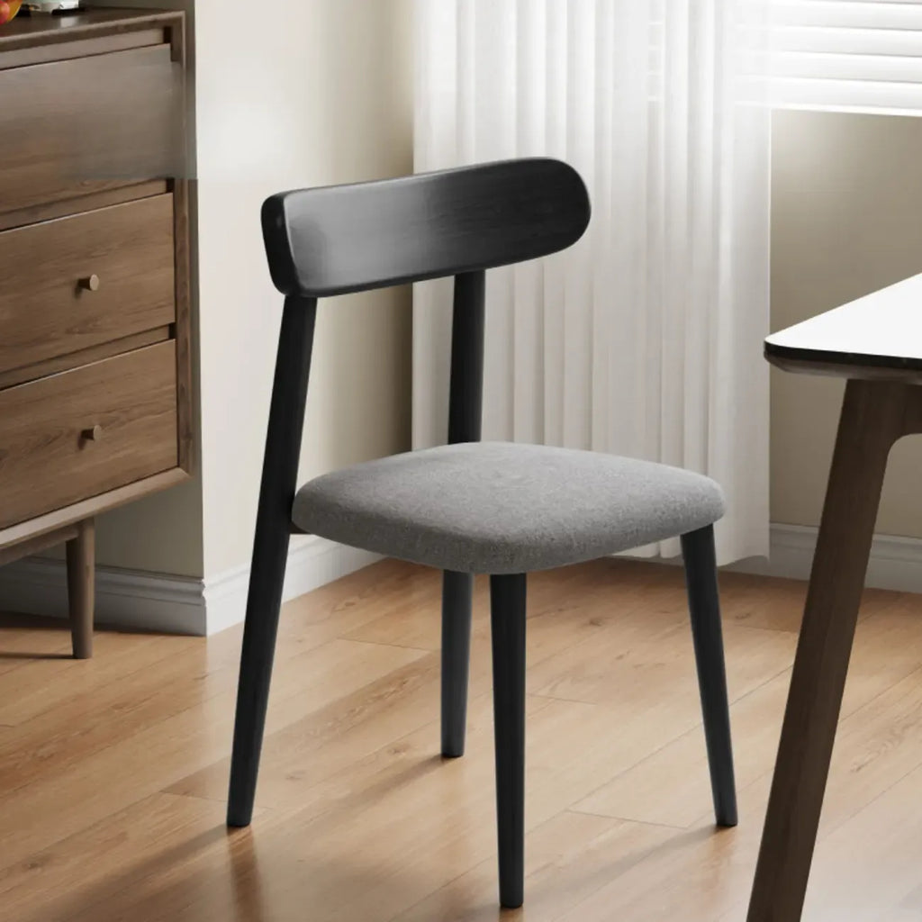 Modern Armless Leather Dining Chair with Low Back