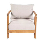 ModernLuxe 3pcs Patio Sofa Set Outdoor Conversation Chat Set Weather-resistant Garden Seating Group with Soft Cushions&Club Chairs, Beige&Teak