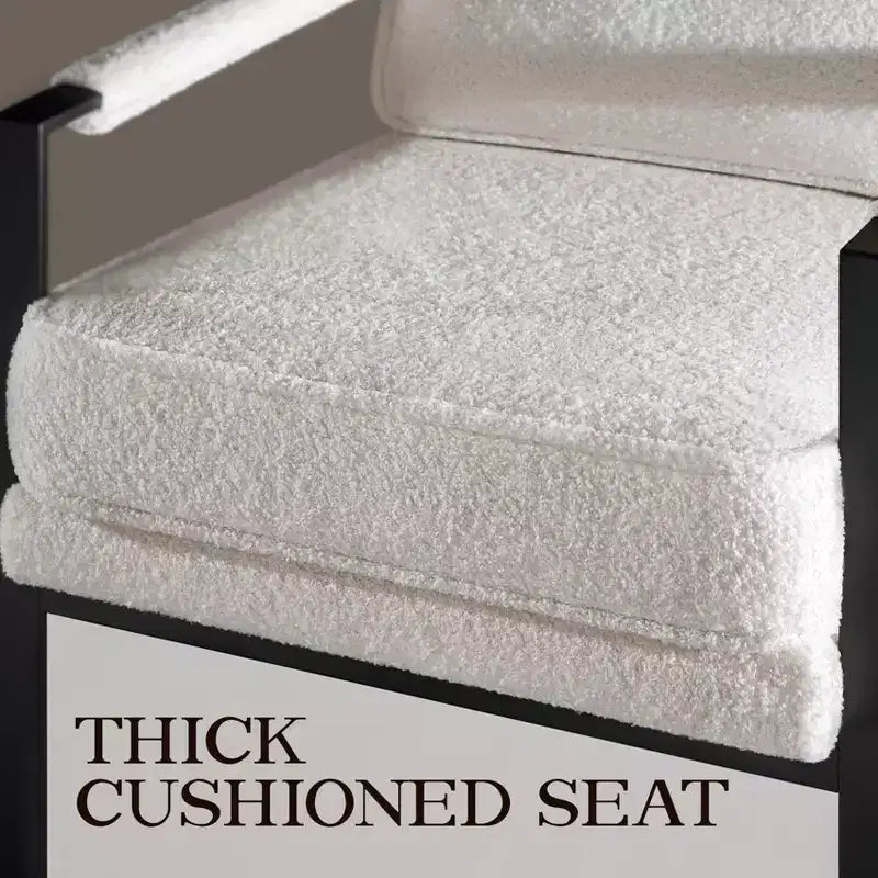 Yaheetech Set of 2 Retro Upholstered Lounge Arm Chairs with Metal Arms, Removable Seat & Back Cushion